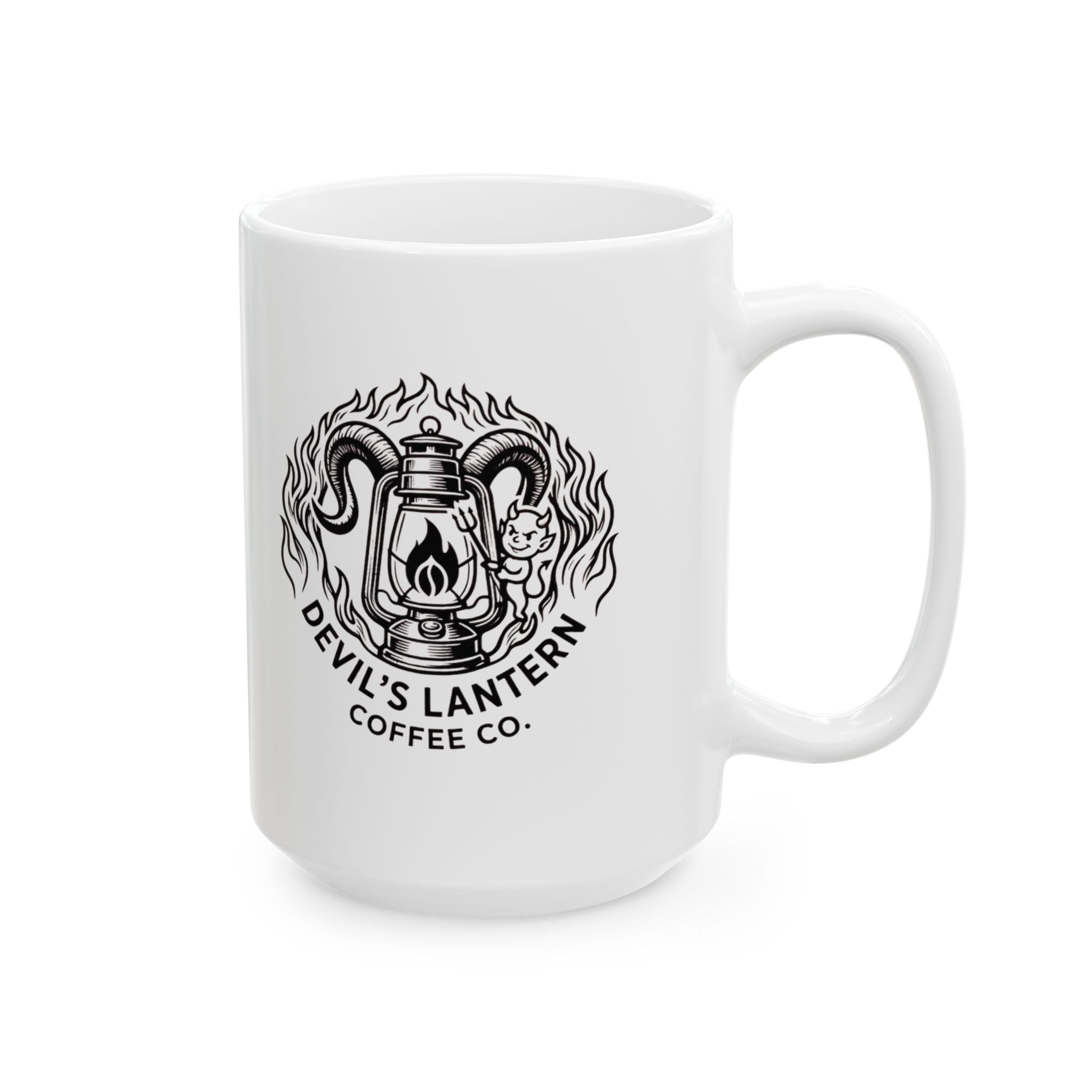 Devil’s Lantern Coffee Co. Ceramic Mug — 11oz & 15oz Logo Coffee Cup
