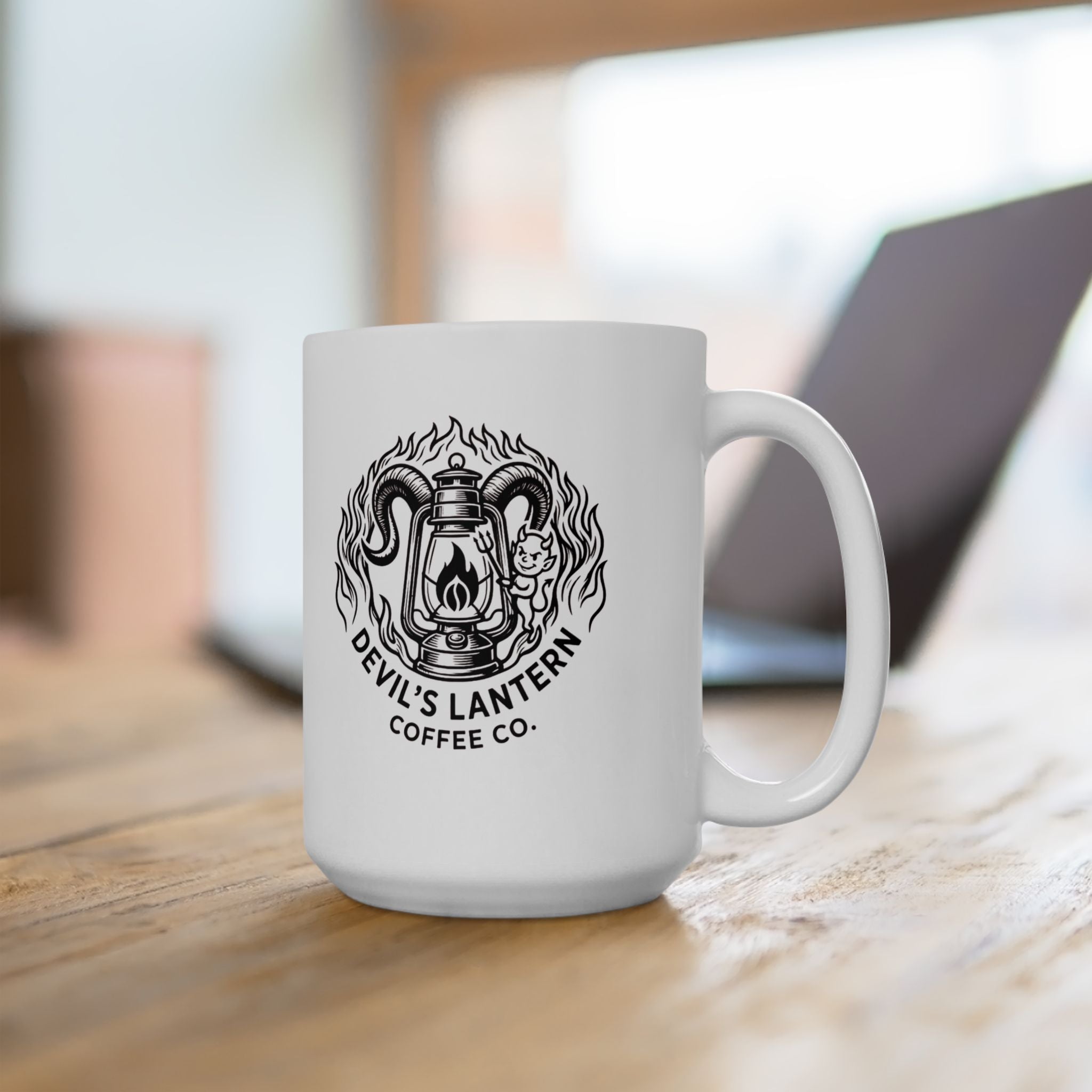 Devil’s Lantern Coffee Co. Ceramic Mug — 11oz & 15oz Logo Coffee Cup