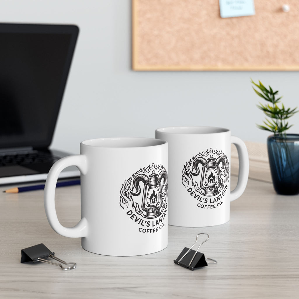 Devil’s Lantern Coffee Co. Ceramic Mug — 11oz & 15oz Logo Coffee Cup