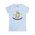 Over Stimulated Frog Tee — Cute Frog Coffee Graphic Women's T-Shirt