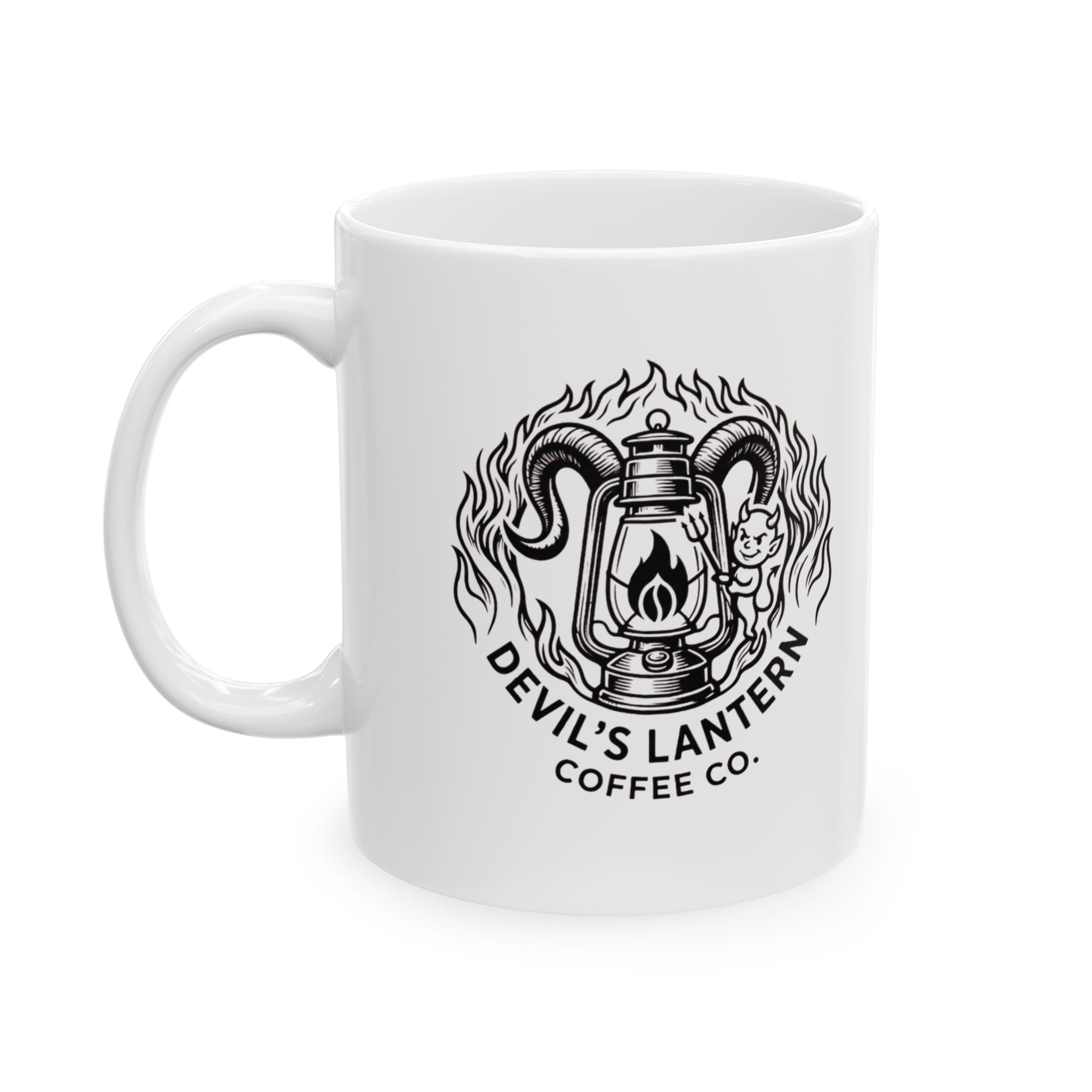 Devil’s Lantern Coffee Co. Ceramic Mug — 11oz & 15oz Logo Coffee Cup